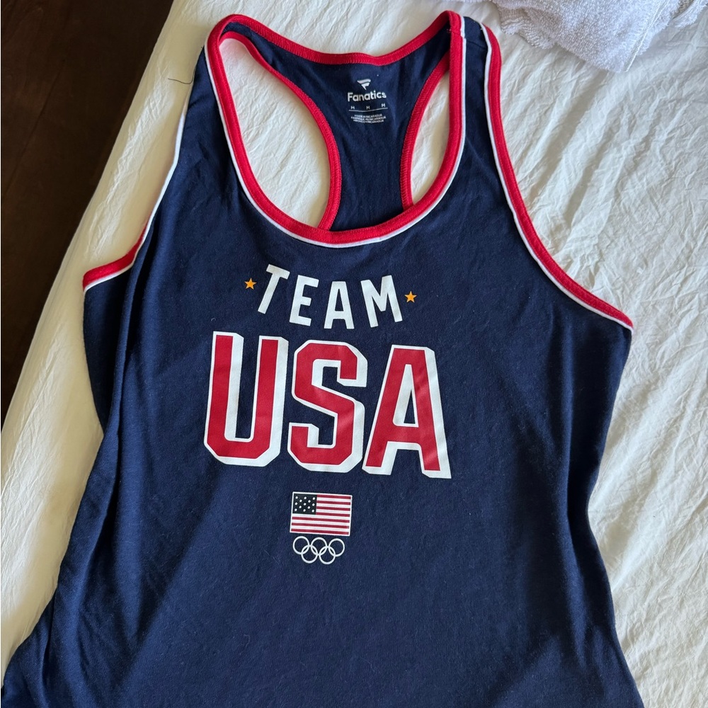 Fanatics Women's Team USA Navy Tank Top medium